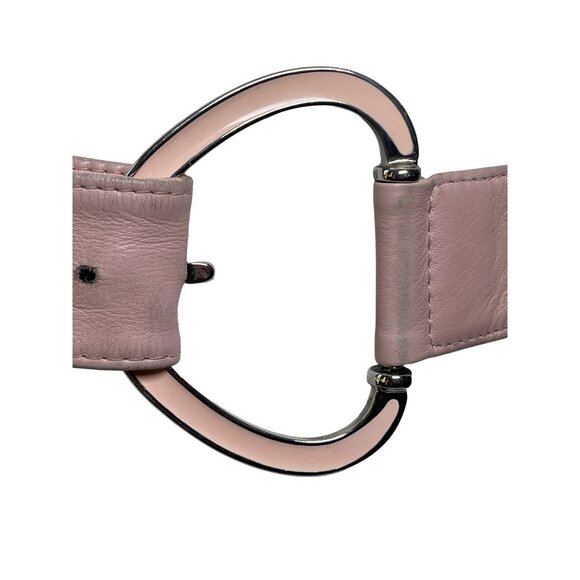 Authentic Dolce & Gabbana Blush Pink Silvertone Leather Belt Italy Size 85/34” - Picture 3 of 12